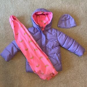 Girls Coat with Matching Hat and Scarf